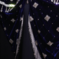 Black Square Neck Velvet Beaded Evening Dress With Chiffon Drape fg8978