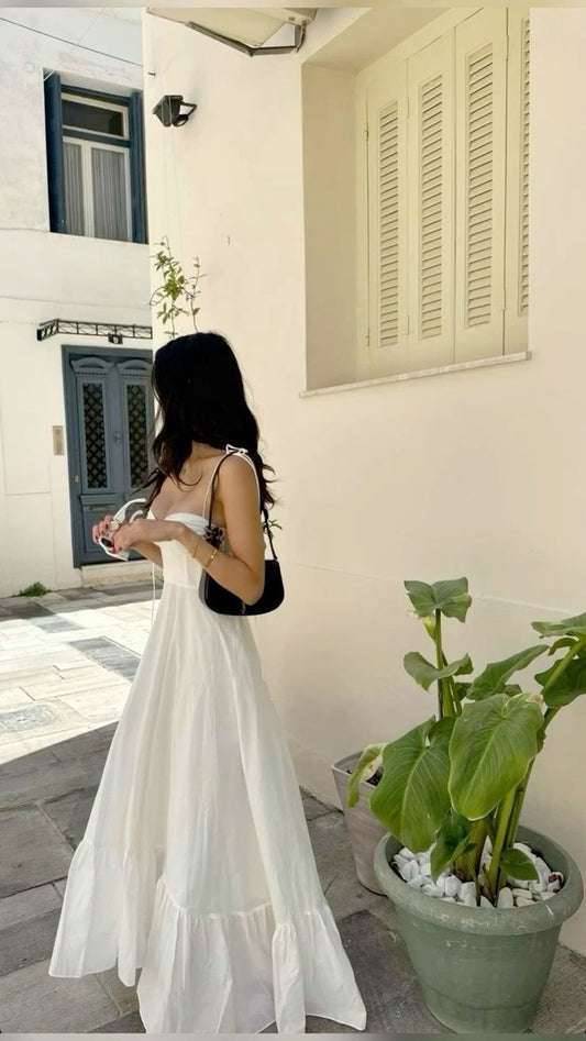 Robe de soirée longue blanche sexy sans manches, élégante, fg6906