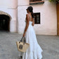 Robe de soirée longue blanche sexy sans manches, élégante, fg6906