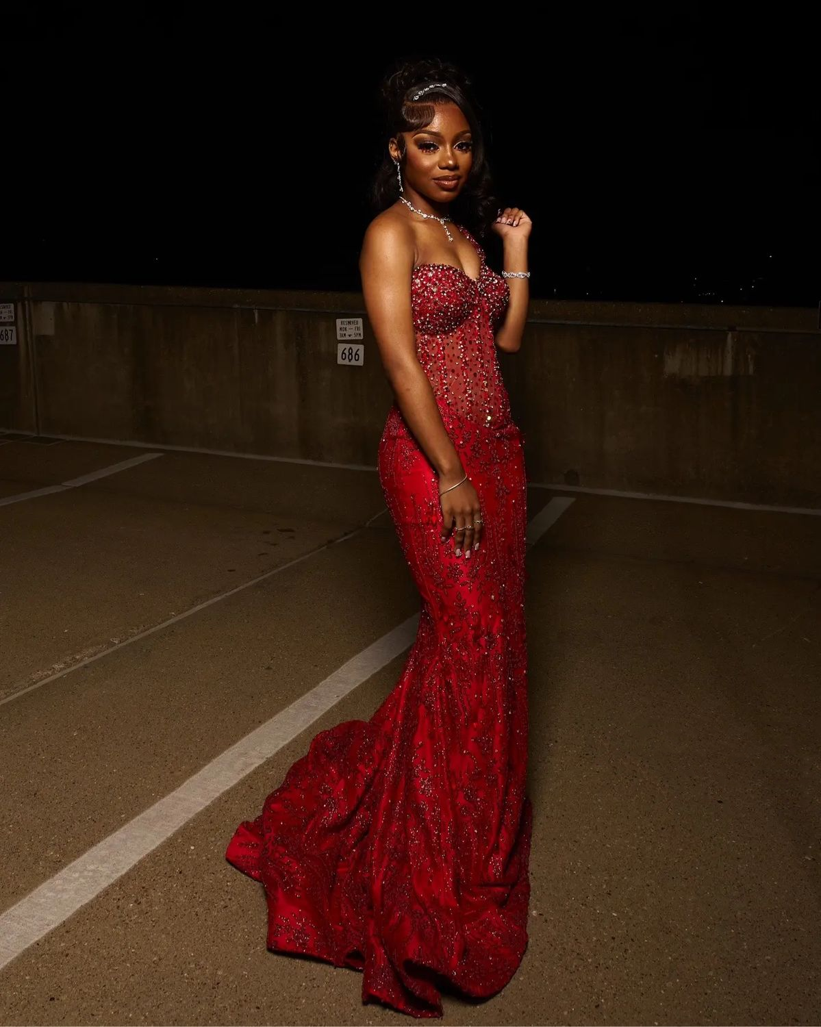 Red Mermaid Long Prom Dresses Formal Evening Dress  fg7601