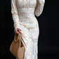 Floral Burnout Long Sleeve Boho Maxi Dress fg9066