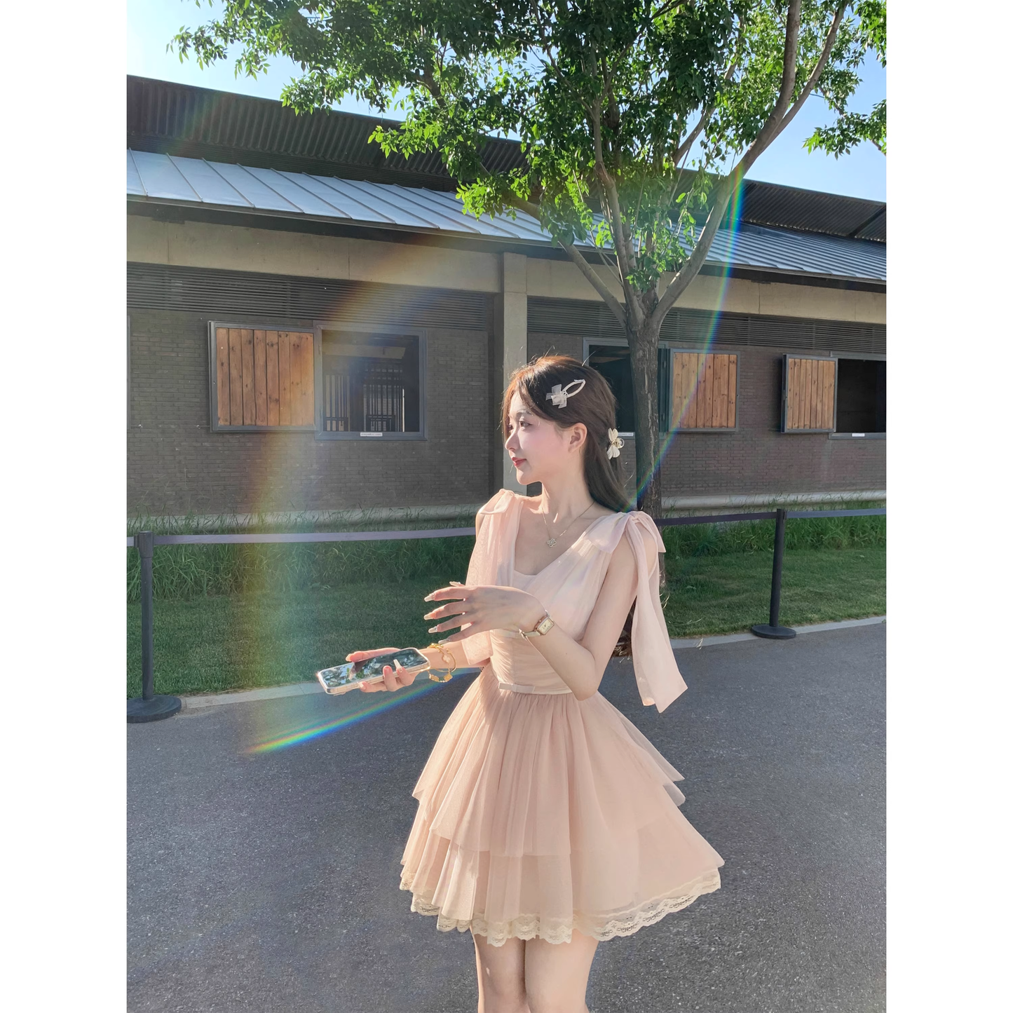 Date dress halter neck tulle dress short skirt  A134