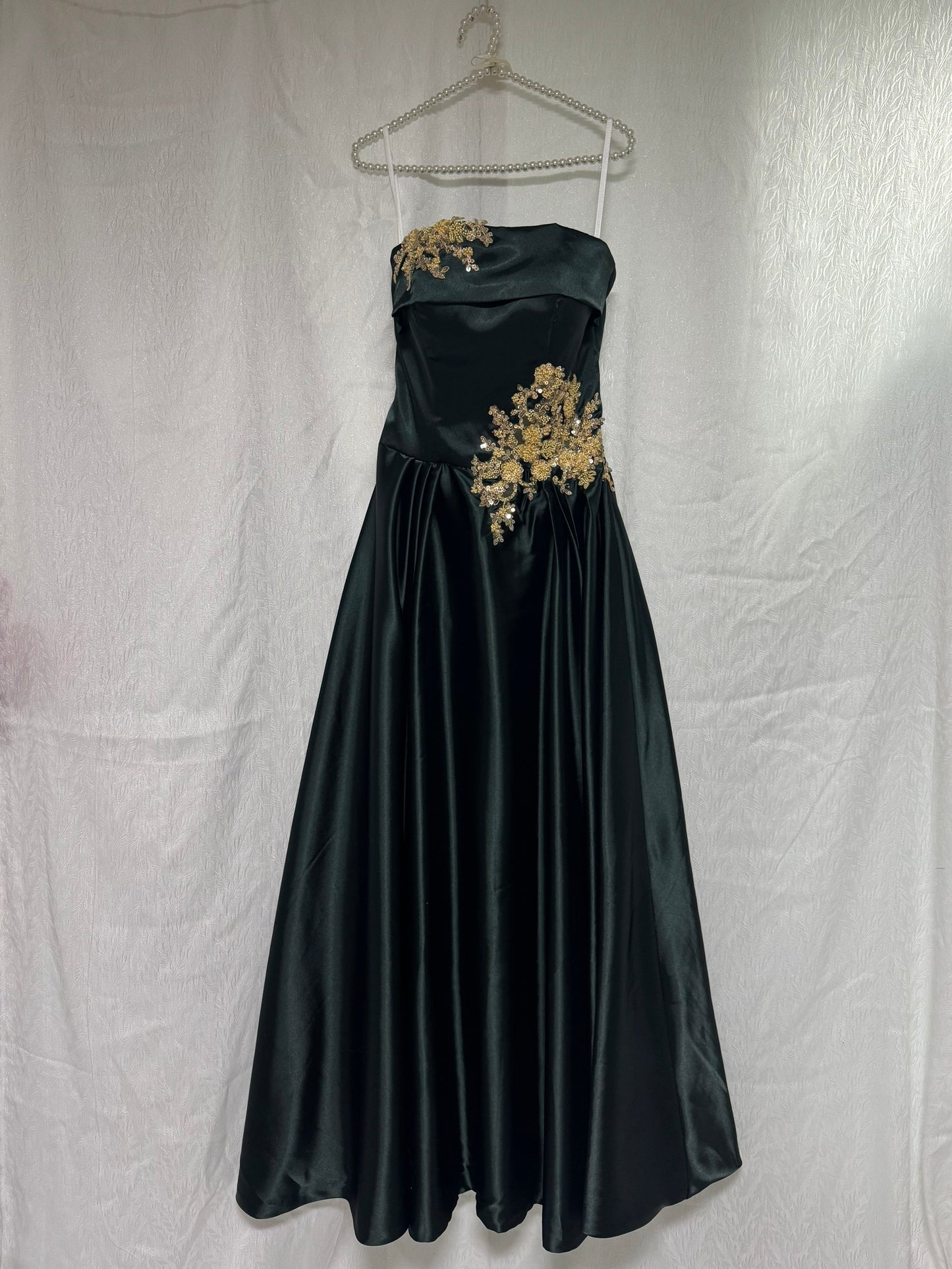 Stunning A Line Satin Prom Party Dress With Beading Modest Graduation –  formalgowns