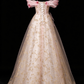 Blush Off Shoulder 3D Butterfly A Line Evening Dress fg9154