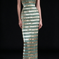 Green Strapless Velvet  Evening Gown fg9087