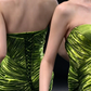 Green Strapless Ruched Mermaid Evening Gown fg9096