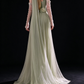 Sage Strapless 3D Flower Chiffon Split Evening Gown fg9092