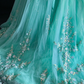 Turquoise Sweetheart Sequin Lace Tulle Ball Gown fg9086