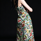 Green Floral Beaded Bow Strap A Line Evening Dress fg9113