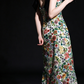 Green Floral Beaded Bow Strap A Line Evening Dress fg9113