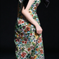 Green Floral Beaded Bow Strap A Line Evening Dress fg9113