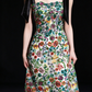 Green Floral Beaded Bow Strap A Line Evening Dress fg9113