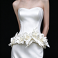 White Strapless 3D Floral Satin Mermaid Wedding Dress fg9169
