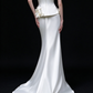 White Strapless 3D Floral Satin Mermaid Wedding Dress fg9169