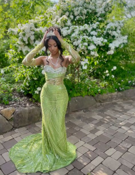 Robe de soirée longue sirène colorée à paillettes, tenue de remise de diplôme fg8362