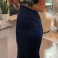 Navy Blue Prom Dress Elegant Evening Party Dress   fg7440