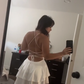 Cute White A Line Spaghetti Straps Lace-Up Back Short Graduation Dress     fg7451