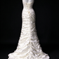 Spaghetti Strap Beaded White Satin Mermaid Evening Dress, Formal Gown fg8921