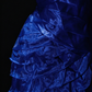 Blue Strapless Mermaid Organza Prom Dress with Pleats and Ruffles fg8927