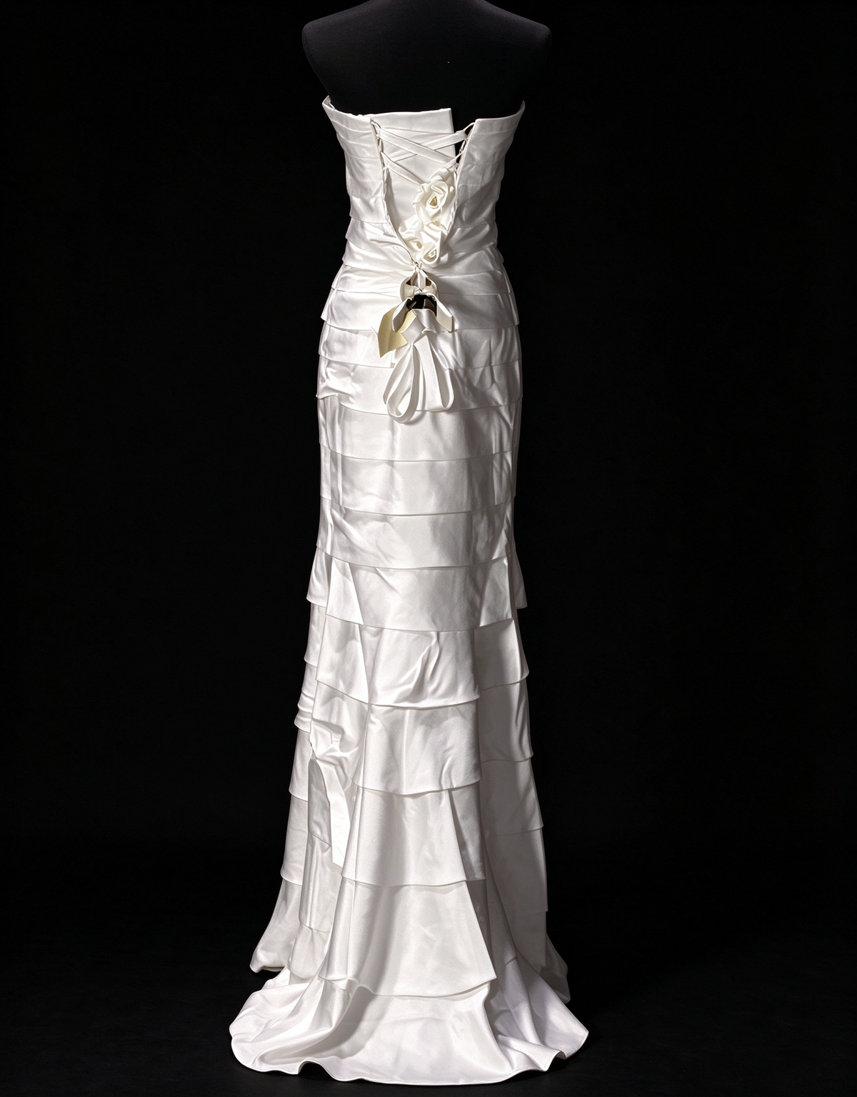 Strapless Pleated White Organza A-Line Prom Dress, Formal Evening Gown fg8928
