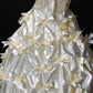 Strapless Bow Beaded Champagne Satin Ball Gown, Formal Evening Dress fg8930