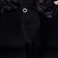 Black Square Neck Puff Sleeve Beaded Midi Evening Dress fg8974
