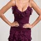 Spaghetti Straps Chiffon Prom Dress, Burgundy Evening Party Dress      fg5153