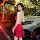 Robe de soirée courte rouge sexy, robe de cocktail, robe de fête d'anniversaire courte fg7889