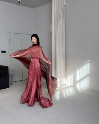 Modest Burgundy Prom Party Dress Birthday Dress Evening Dress  fg8693