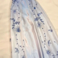 Blue And White Gradient Beaded Long Prom Dress Evening Dress fg8223