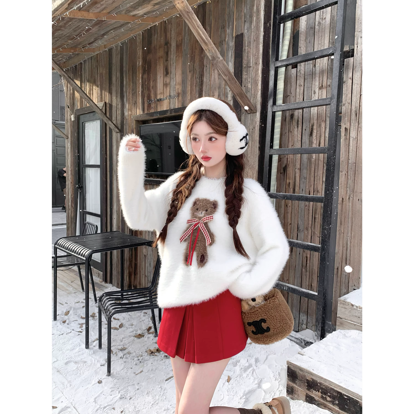White sweater for women, autumn and winter top  A46