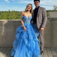A Line Off Shoulder Blue Prom Dress Formal Dress Long Evening Party Dresses  fg7780