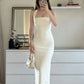 Robe de soirée fourreau blanche longueur cheville fg7418