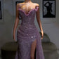 Light Purple High Split Evening Dresses, Sweetheart Mermaid Prom Dresses, Elegant Dresses for Wedding      fg6769