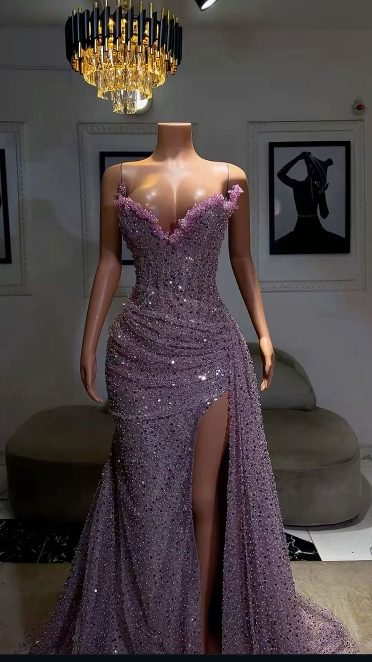 Light Purple High Split Evening Dresses, Sweetheart Mermaid Prom Dresses, Elegant Dresses for Wedding      fg6769
