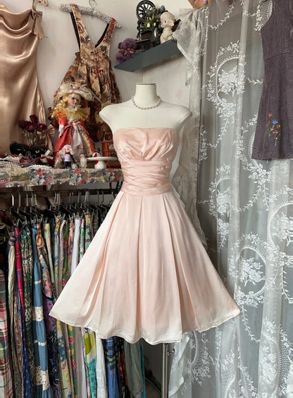 A Line Pink Birthday Outfit Short Evening Dress Vintage Short Party Dress Homecoming Dress  fg8040