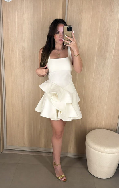 Weißes kurzes Abendkleid Cocktailkleider Kurzes Partykleid fg7831