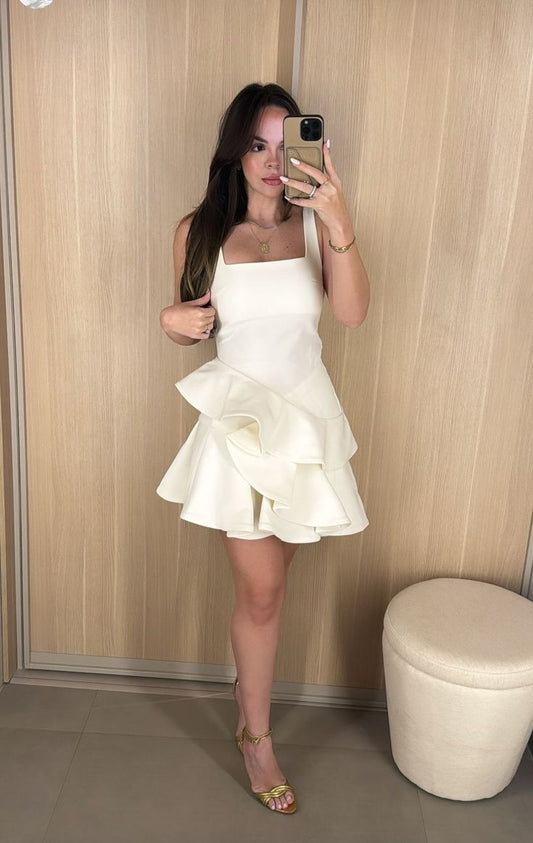 Weißes kurzes Abendkleid Cocktailkleider Kurzes Partykleid fg7831