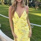 Robe de soirée longue jaune, nouvelle collection, fg7866