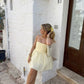 Yellow Strapless Party Dress Short Prom Dress Birthday Dress     fg7441