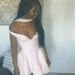 A Line Pink Birthday Outfit Short Evening Dress Short Party Dress Homecoming Dress  fg8043