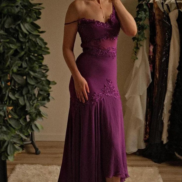 Newest Prom Dress,Spaghetti Straps Prom Dress,Chiffon Prom Dress