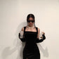 Black Party Dresses Sheath Evening Dress      fg5663
