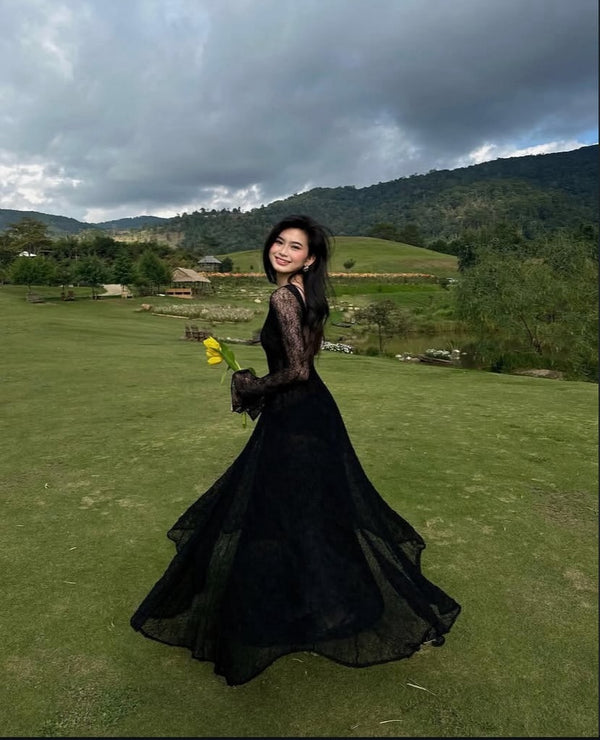 Sexy Black Sleeveless Long Evening Dress,Black Prom Dress Y1362 main image 1