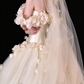 Ivory Off-the-Shoulder 3D Floral Tulle Wedding Ball Gown fg9051