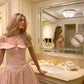 A Line Pink Off Shoulder Homecoming Dress Short Party Dress    fg7693