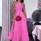 A Line Pink Halter Simple Formal Dress New Arrive Party Dress Evening Dress   fg7936