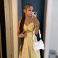 Yellow Fashion Long Prom Dress Evening Party Dresses  fg7738
