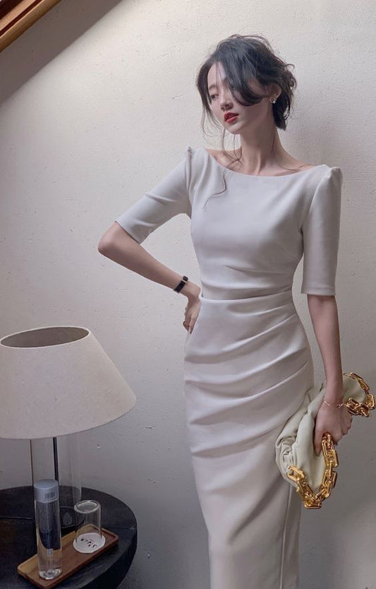 Robe de soirée blanche pour femme fg6278