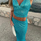 Two Piece Sequin Prom Dress New Arrive Long Party Dress Evening Dress   fg7951